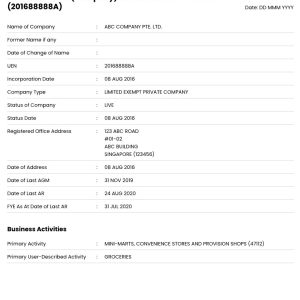 Singapore ACRA Business Profile Retrieval