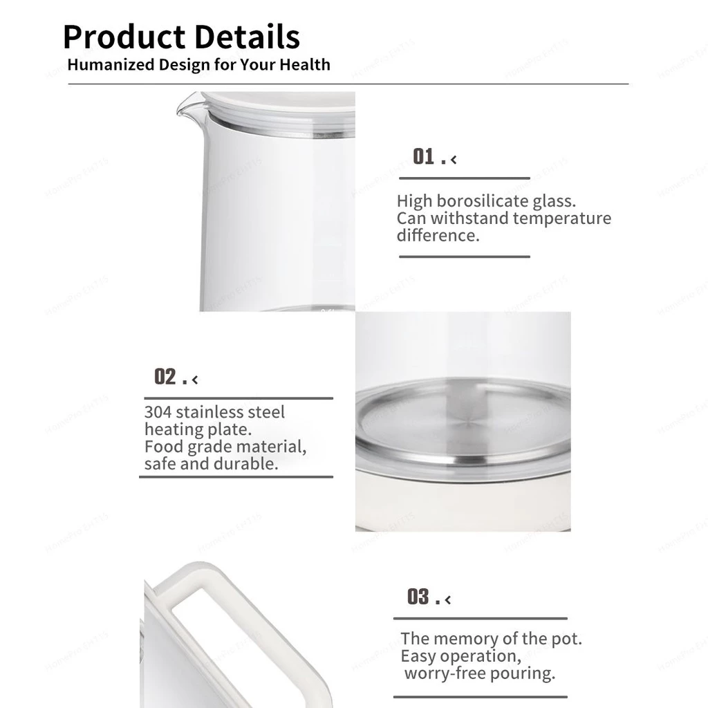 HomePro EHT15 Electric Health Teapot/Multi-function Kettle/18 Menus/SG Plug/SG Warranty - Image 9