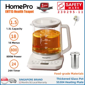HomePro EHT15 Electric Health Teapot/Multi-function Kettle/18 Menus/SG Plug/SG Warranty