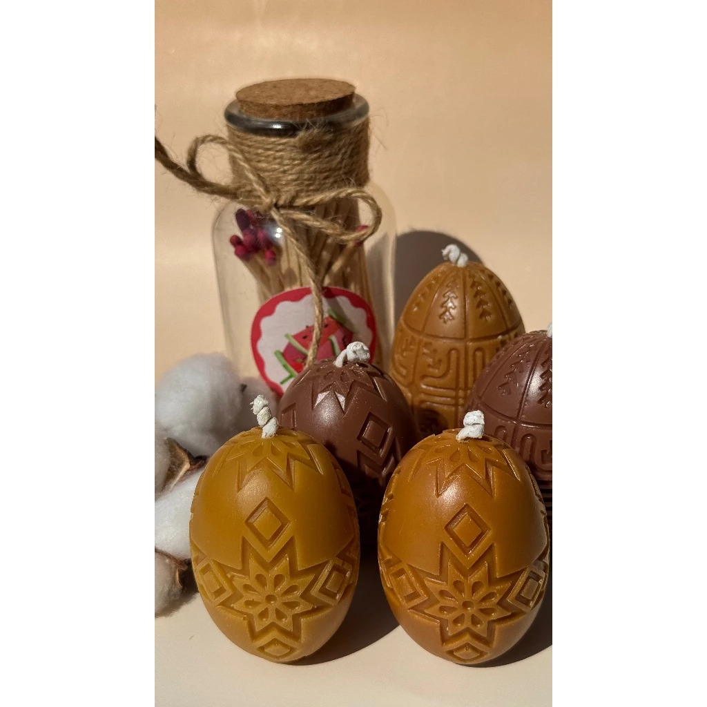 Khersonian Crafts Easter Egg Candle Bees Wax Rapeseed Wax Handmade Gift Ideas - Image 6