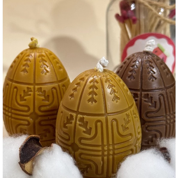 Khersonian Crafts Easter Egg Candle Bees Wax Rapeseed Wax Handmade Gift Ideas