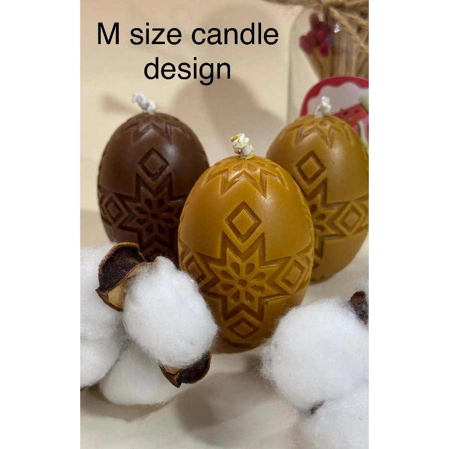 Khersonian Crafts Easter Egg Candle Bees Wax Rapeseed Wax Handmade Gift Ideas - Image 4