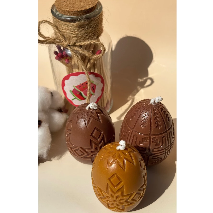 Khersonian Crafts Easter Egg Candle Bees Wax Rapeseed Wax Handmade Gift Ideas - Image 5