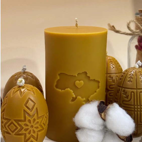 Khersonian Crafts Easter Egg Candle Bees Wax Rapeseed Wax Handmade Gift Ideas - Image 2
