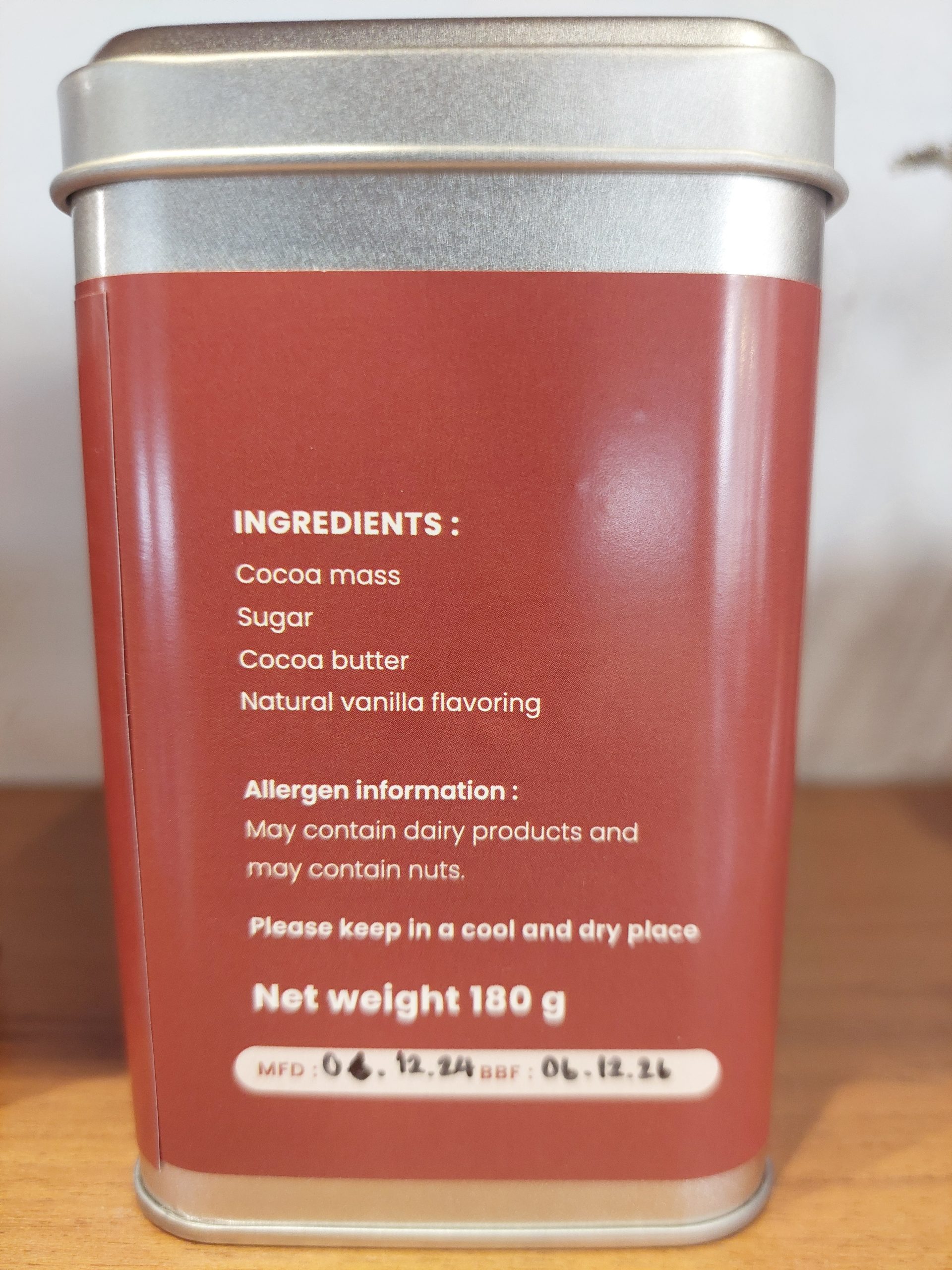 Imported Chocolate 180g (Khom Chocolatier House) - Belgian Dark Chocolate 80% (No preservatives / emulsifiers) - Pre-order Available to Maximise Shelf Life - Image 3