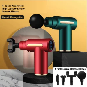 Portable Mini Massage Gun | 6 Speed Settings | 4 Attachments | Deep Tissue Therapy for Neck, Back & Legs